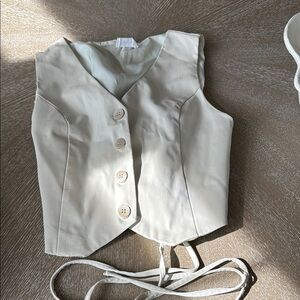 Cream Button-Up Vest